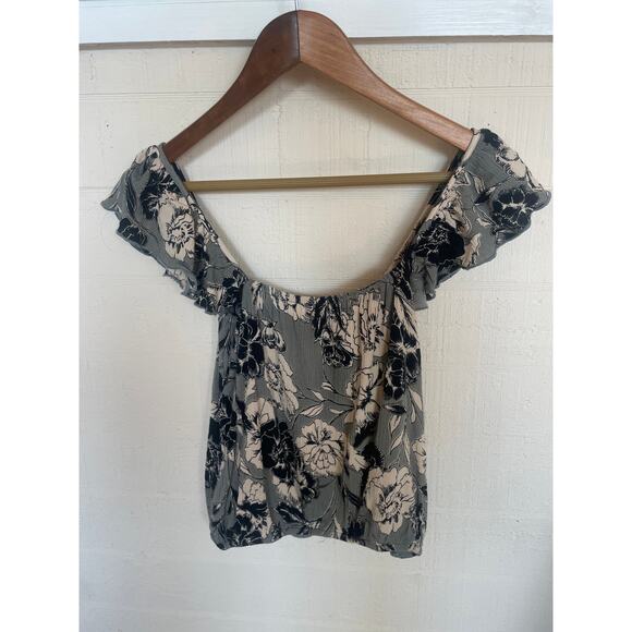 Revolve AMUSE SOCIETY Penny Lane Printed Top Gray Floral Size Medium M - Picture 4 of 6